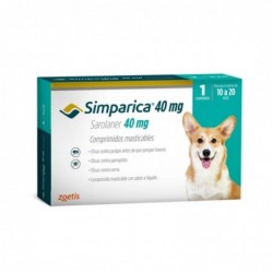 Antiparasitario Simparica de 10,1 A 20 Kg Comprimido 40 mg
